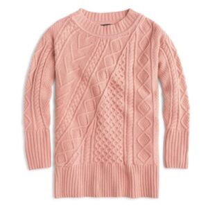 J. Crew Wool Blend Cable Knit Oversized Chunky Sweater Size Medium